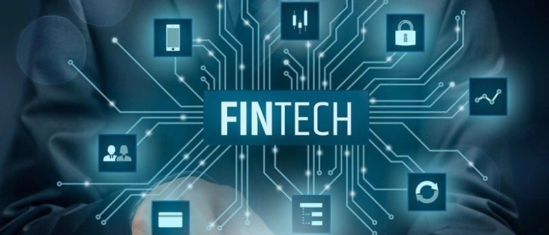 data visualization around the word 'fintech'