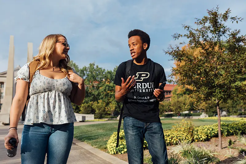 Undergraduate marketing students on campus