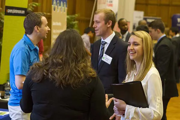 Student at a career fair