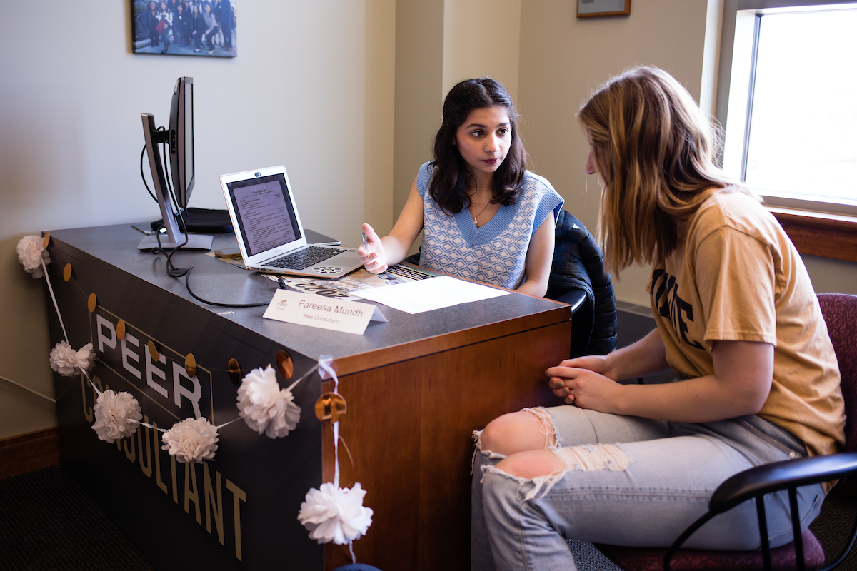 Student receives career advice