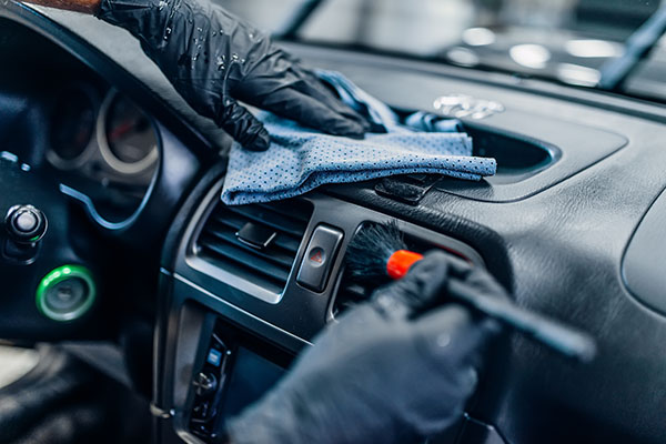 cleaning car interior