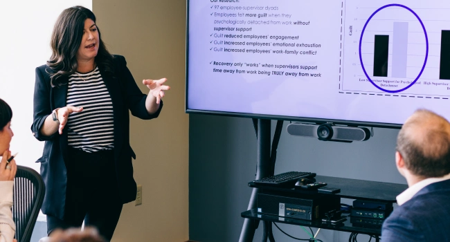 professor giving presentation