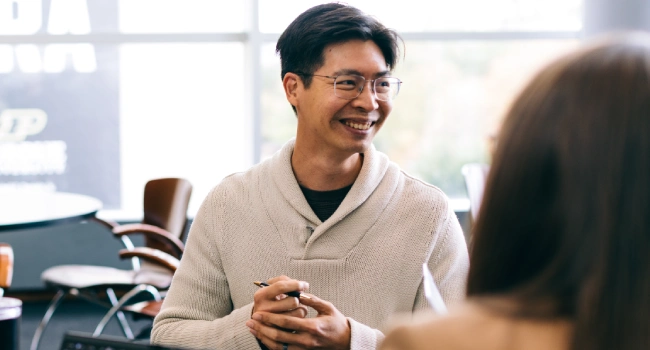smiling professor
