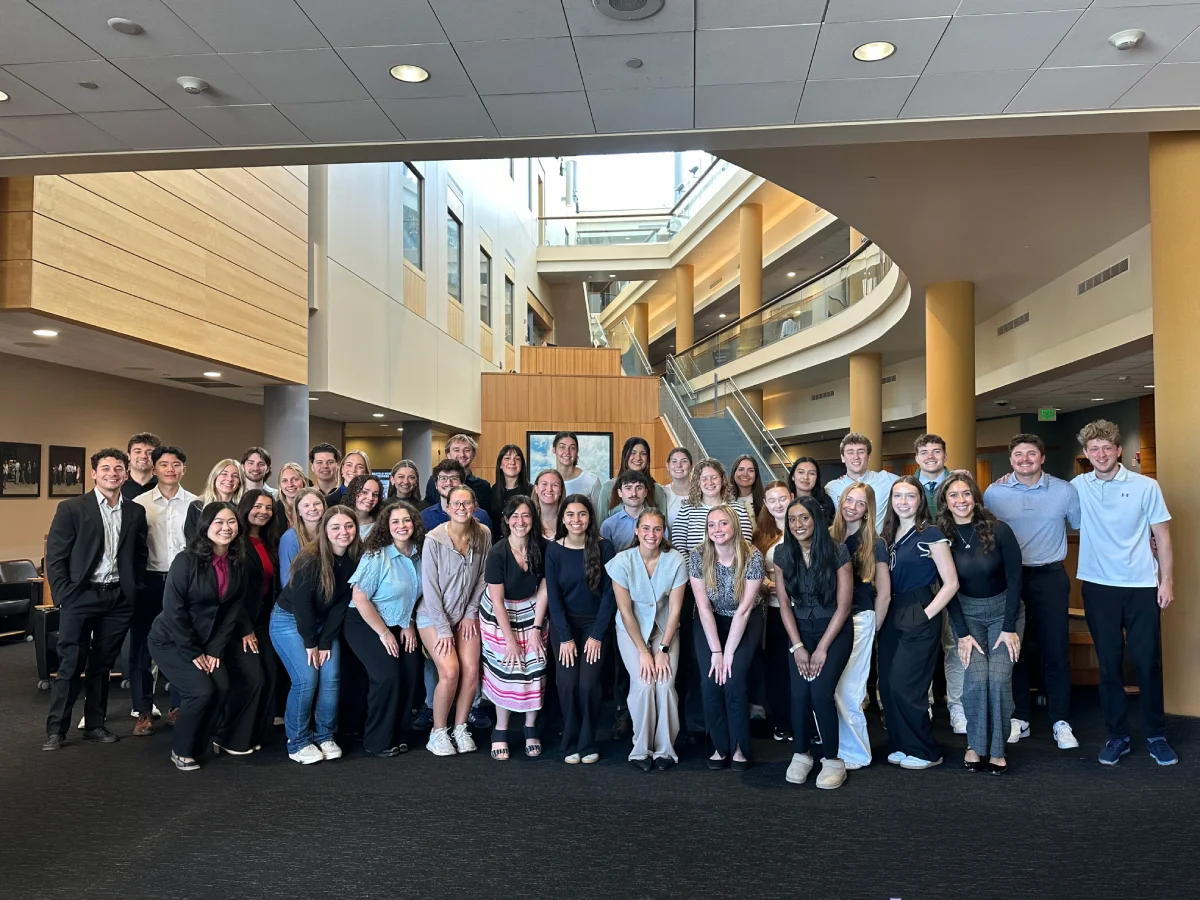 Large group of students