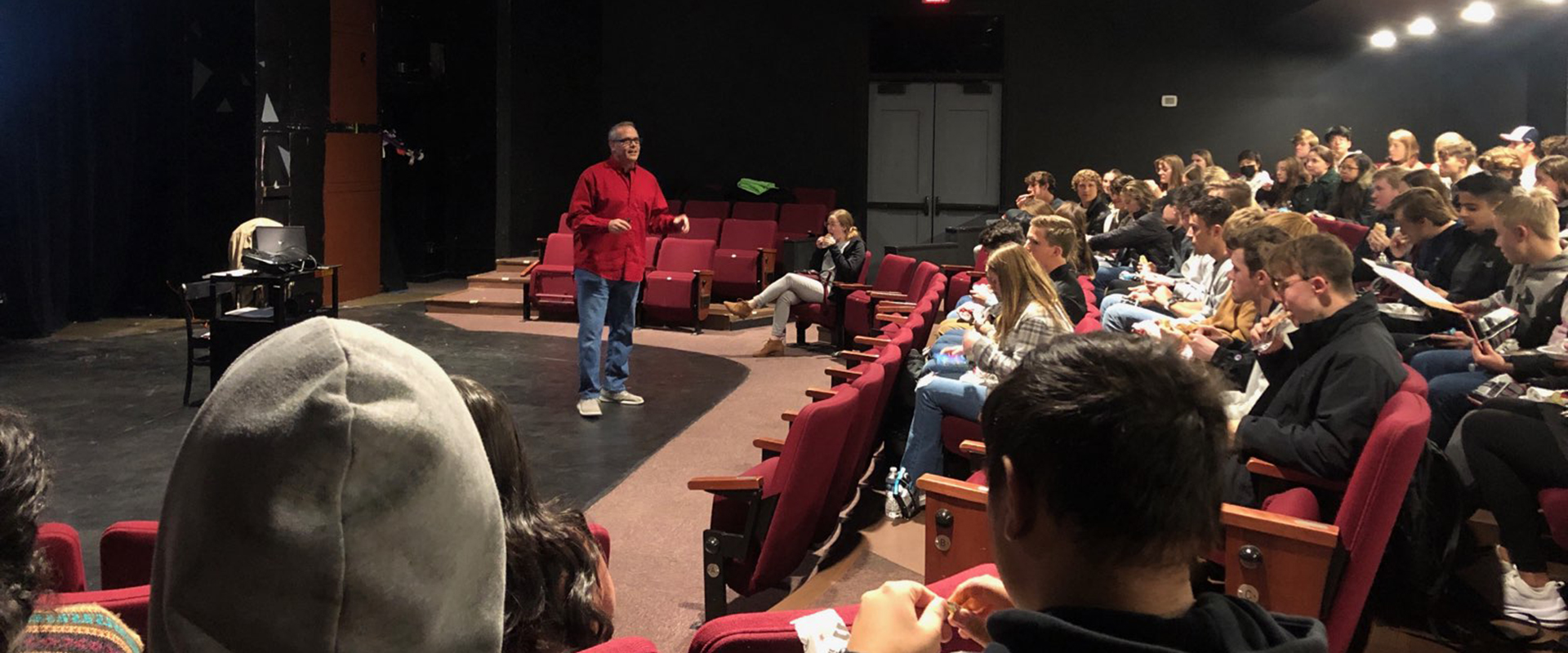 Students participate in improv class