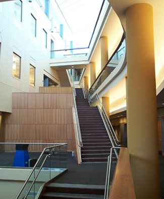 looking up from the stairs