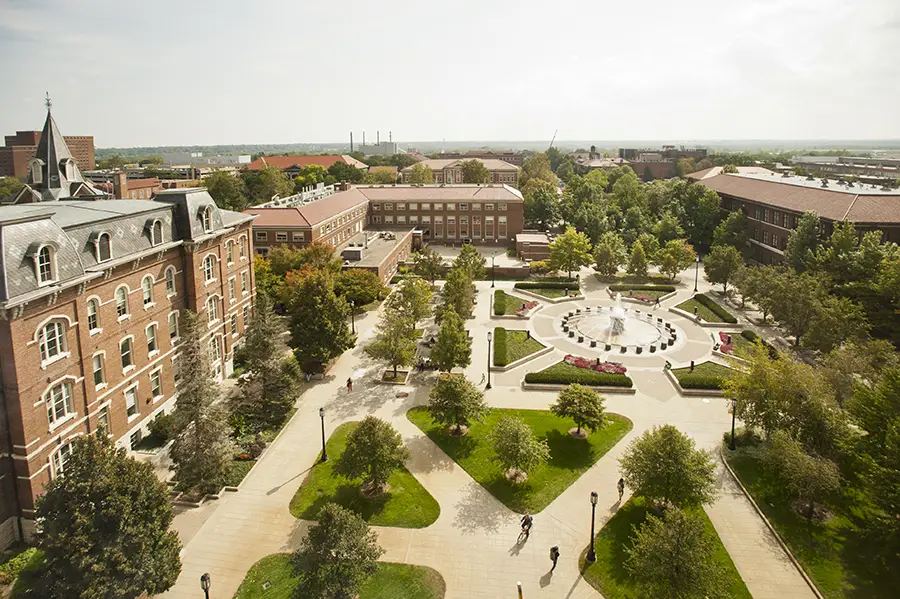Aerial view of campus